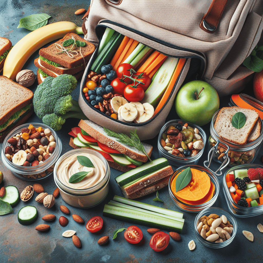 Lanche vegano para viagem ou mochila