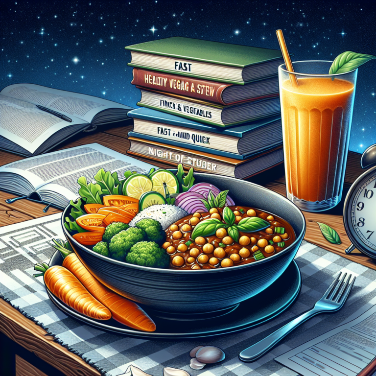 Janta vegana rápida para noites de estudos