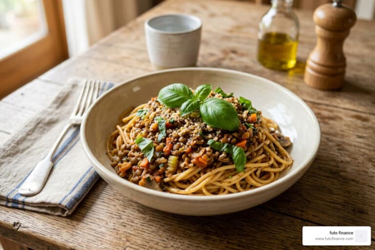 simple vegan bolognese pasta
